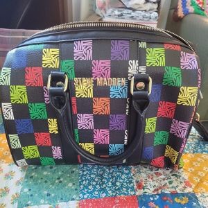 Steve Madden color block medium size duffel shaped purse